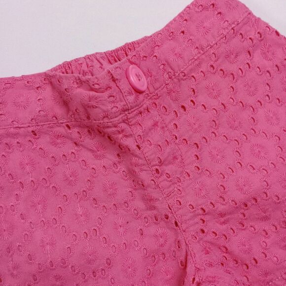 ⭐ Gymboree Toddler Girls Pink Eyelet Shorts Elastic Back Lace Cotton sz: 5 - Picture 4 of 6